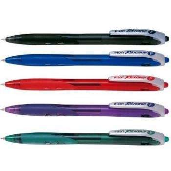 Bolígrafo retráctil Pilot RexGrip Begreen, azul, punta fina 0.27 mm
