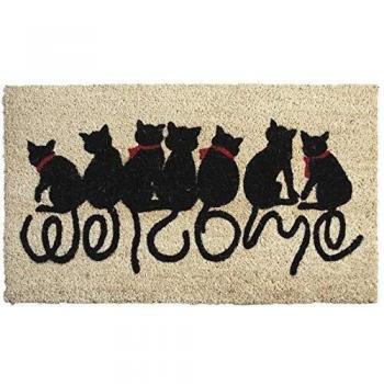 Alfombra de Bienvenida para Gatos en Coco y Látex Multicolor 75x45cm