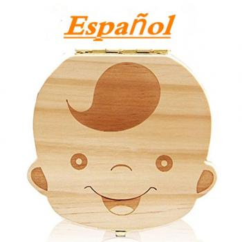 Westeng Caja Almacenamiento Madera Almacenaje Para Dientes De Leche,1Pcs