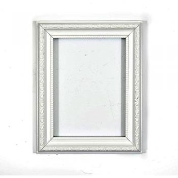 Ornate Shabby Chic de fotos/póster/marco - con una parte trasera de tablero DM Junta - listo para colgar o soporte - con una alta claridad estireno irrompible plexiglás hoja, poliestireno Polcore, Blanco, 50,8 x 40,6 cm
