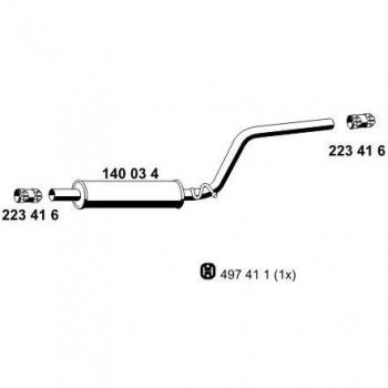 Silenciador Intermedio ERNST 140034 para Volkswagen Caddy 3