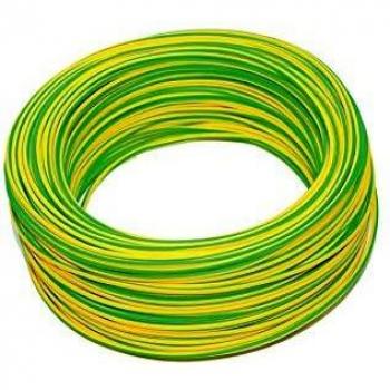 Bobina de cable eléctrico unipolar 100 m, sección 2,5 mm, amarillo-verde