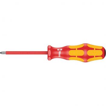 Wera Kraftform Plus 165i PZ1 VDE Insulated Pozidriv Screwdriver with Laser Tip, 80mm