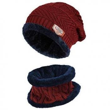 VBIGER Gorras Con Bufanda y Gorros de punto Sombreros de Invierno Hombre