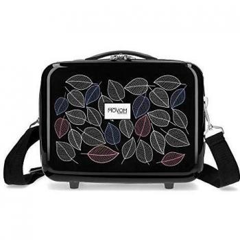 Movom Neceser ABS Leaves, Negro, 29x21x15 cm