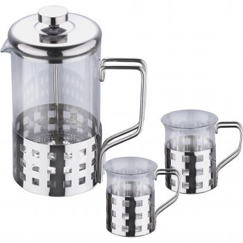 Renberg Set 3 Piezas Café, Acero Inoxidable, Blanco, 24 cm