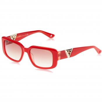 Guess GU7891 66F Acetate Sunglasses - Rectangular Shape, Red, One Size