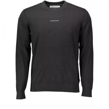 Calvin Klein Men's XL Black Cotton Embroidered Round Neck Sweatshirt