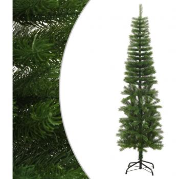 Árbol de Navidad artificial estrecho con soporte PE 180 cm verde