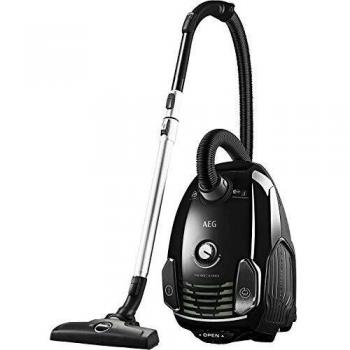 AEG VX6-2-ÖKOX Aspiradora de Trineo Con Bolsa  de Potencia, Ruedas 360º, Filtro Especial Alergias, Radio de acción de 9m, 74dB de Ruido, Ecológico, Cepillos Suelos Duros, Cepillo Parquet, 700W, Negro