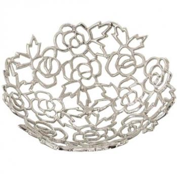 Centro de Mesa Alexandra House Living Metal 12 x 28 x 28 cm Niquelado