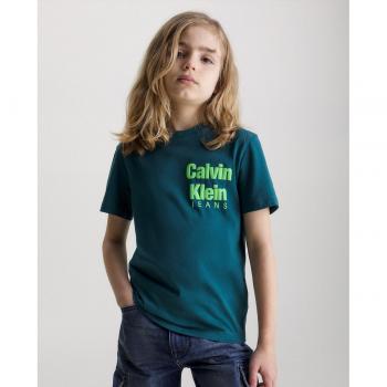 Camiseta de niño azul de manga corta Calvin Klein