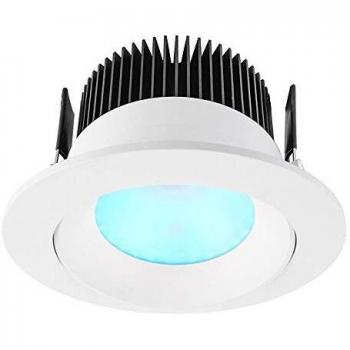 Foco LED Empotrable RGBW 16W 24V Blanco Mate con Luz Cálida y Control DMX