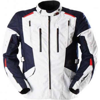 Chaqueta textil de moto Furygan Brooks impermeable en blanco, rojo y azul (Tamaño M)
