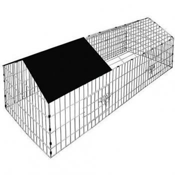 Recinto Exterior para Conejos Negro 180x75x75cm con Protección Solar