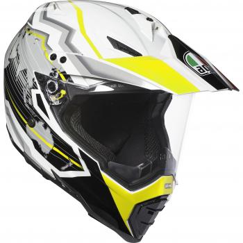 AGV AX-8 Dual Evo E05 Multi - Tierra, color blanco/negro/amarillo FL, talla XS