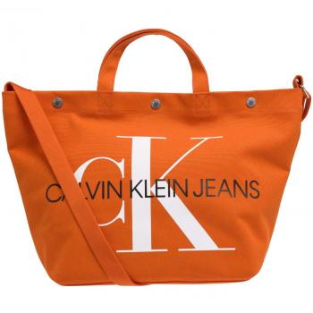 Calvin Klein Canvas Utility EW Bottom Tote M Orangeade
