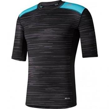adidas TF Base GFX SS Camiseta Interior de Manga Corta, Hombre, Negro