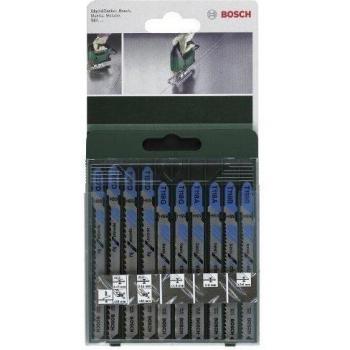 Bosch 2609256745 - Set de 10 Hojas de Sierra de Calar con Vástago en T, Modelos TT118A, T118B, T118G, T127D, T227D
