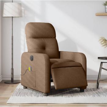 Sillón reclinable de masaje eléctrico tela en colores Gris claro, Gris oscuro, Negro y Marrón - Sillón cómodo para dormitorio y relax