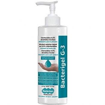 BACTERIGEL G-3 500ml, Gel de manos desinfectante autosecante, Antiséptico para la piel sana, Testado bajo control dermatológico y pediátrico