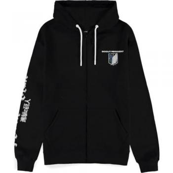 Sudadera con Capucha Eren Yeager Attack On Titan - Difuzed, color negro, talla S XXL, para hombre, con cremallera