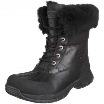 UGG® Men's Butte Waterproof Leather Snow Boots - Black, Size 11.5