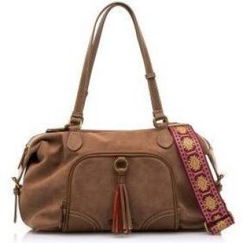 Mustang Spur Bolso de Hombro para Mujer en Cuero Marrón con Detalles Boho