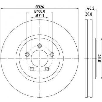 Disco de freno HELLA 8DD 355 128-881 Alta Carbono para Jaguar XF Berline, S-Type y XF Sportbrake