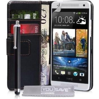 Yousave Accessories® HT-DA02-Z368P - Funda con Tapa de Piel sintética para HTC One Mini
