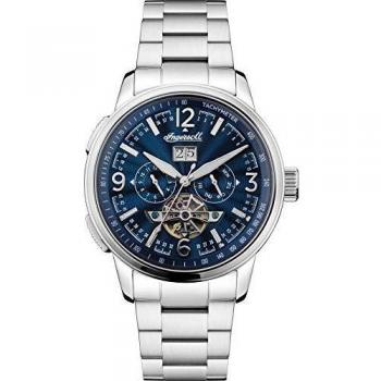 Ingersoll The Regent Mens Automatic Watch I00305 with a Navy Dial and a Silver Stainless Steel Band