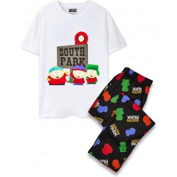 Conjunto de pijama con logotipo para hombre de South Park Negro/blanco M