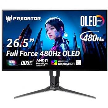 Monitor Gaming Acer Predator X27UF3 OLED 67,3 cm (26,5) QHD 2560x1440 480Hz 0,03ms FreeSync Premium Pro HDMI/DP/USB-C PD90W