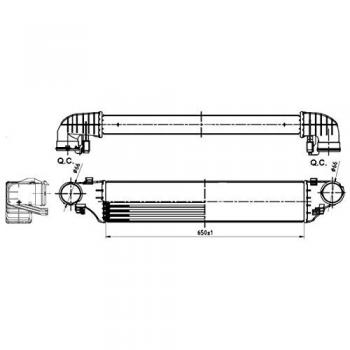 Intercooler NRF 30164A - Intercooler de alto rendimiento, fabricado en aluminio, diseño optimizado para mejorar la eficiencia del motor, compatible con múltiples modelos de vehículos, fácil instalación y ligero