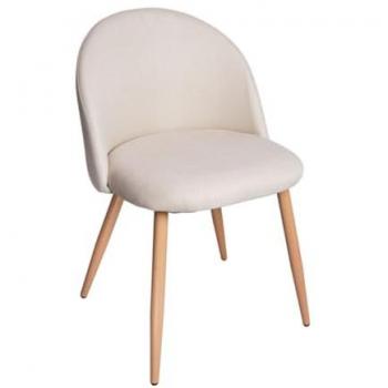 Silla Comedor Vint Tela Beige - Elegancia y Confort