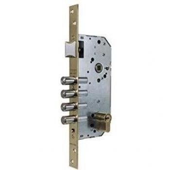 Tesa Assa Abloy R200B666L Cerradura de Seguridad Monopunto con Cilindro T60, Cromado