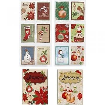 Pegatinas en forma de sello, medidas 25x33 mm, navidad, 36surtido