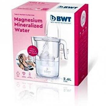 BWT - Jarra filtradora de agua electrónica 2,7L + 12 Filtros con magnesio - Jarra Penguin Blanca contador electrónico + 12 filtros para un año