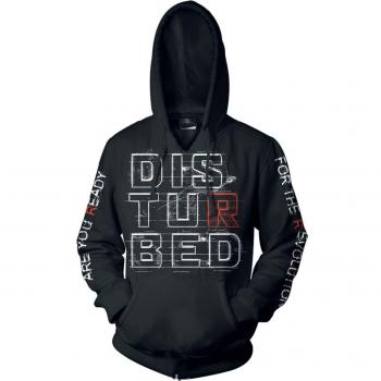 Disturbed Red R Sudadera con Capucha Negro M