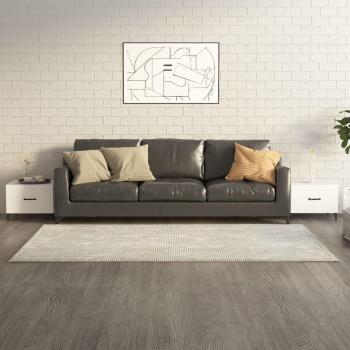 Mesa de centro con patas de metal 2 unidades 50x50x40 cm Blanco, Negro, Roble Sonoma