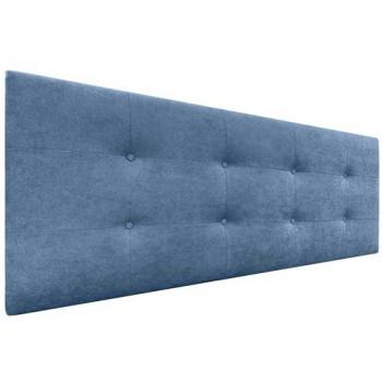 Cabecero Acolchado Capitone Tapizado en Tela Acualine Azul 150x60cm con 8cm de Grosor para Camas Matrimonio e Individual