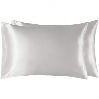 Bedsure Fundas de Almohada para Pelo y Rostro, 2 Piezas, Antiarrugas, sin Cremallera, Blanco, 50x75 cm