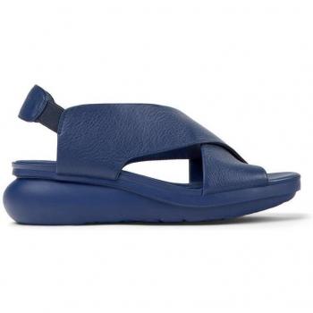 Sandalias de cuña de mujer Camper K200066-066 Balloon en piel color azul marino