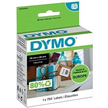 DYMO LW etiquetas auténticas multiusos pequeñas | 25 mm נ25 mm | rollo de 750 etiquetas con reverso fácil de retirar | autoadhesivas | para etiquetadoras LabelWriter