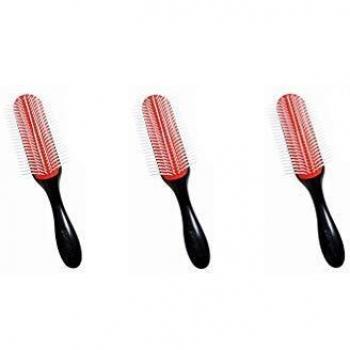 Denman D4 Original Styler 9 Row Hairbrush for All Hair Types - Black and Red, 1 pc