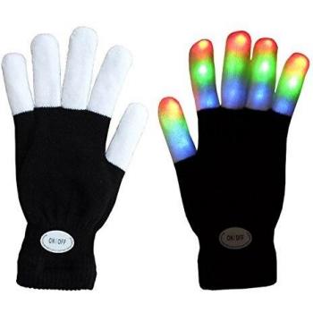 Tamaño para niños Mágico 7 Modos Coloridos LED Guantes Rave Light Finger Lighting Guantes Que Destellan Guantes Unisex - Un par