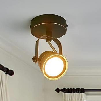 Lámpara de pared 'Leonor' GU10 en negro y dorado, hecha de metal, para salón y comedor (1 llama) de Lindby