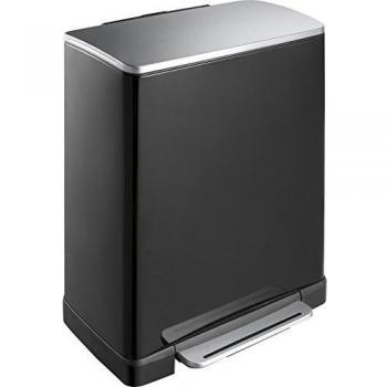 Cubo de basura EKO E-Cube 50 L Negro mate, cubo de pedal, capacidad de 50 litros, color negro mate