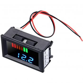 Nivel de carga probador voltímetro con indicador de color azul y 1,2 pantalla para 12 V Batería de plomo ácido