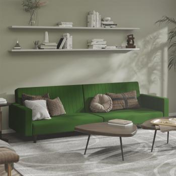 vidaXL Dark Green Velvet 2-Seater Sofa Bed